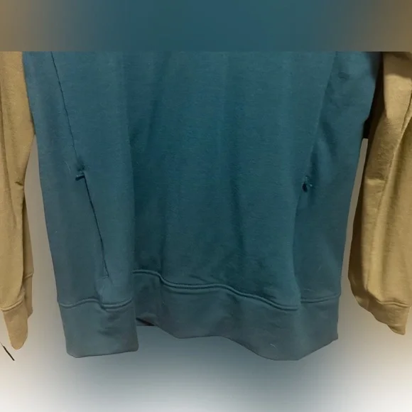 Woolx sz S “Charlie” mock-neck Sweatshirt teal/sage/green - Picture 6 of 7